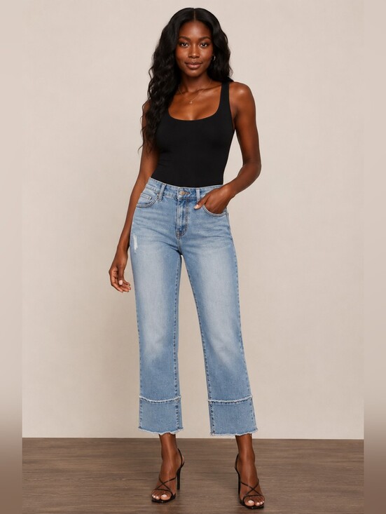 For The Republic Denim - ❤️ FOR THE REPUBLIC MID-RISE STRAIGHT CROP JEANS, 4 (27)